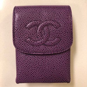 Chanel Pebbled Leather Case/Pouch - Purple